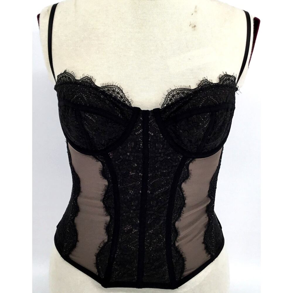 Out From Under Urban Outfitters Lace Trim Corset Top Bustier Brown Womens XL